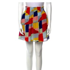 Tory Burch Skirt Pink red yellow Printed Elasticized Waist